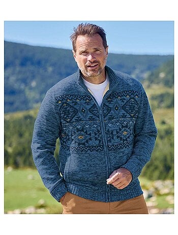 Blouson Tricot Jacquard Doublé Sherpa - ATLAS FOR MEN