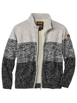 Blouson Tricot Mouliné Doublé Sherpa  - Atlas For Men