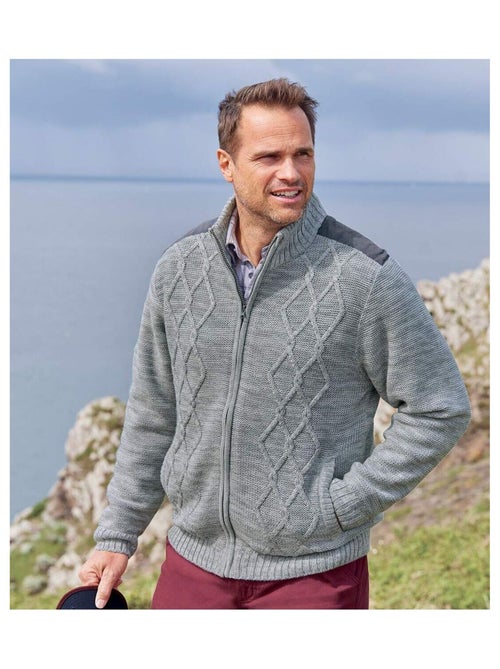 Blouson Tricot Zippé Doublé Polaire  - ATLAS FOR MEN - Kiabi