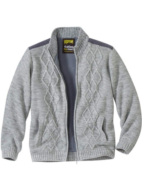 Blouson tricot zippé doublé polaire - atlas for men - Kiabi Blouson tricot zippé doublé polaire - atlas for men - Kiabi