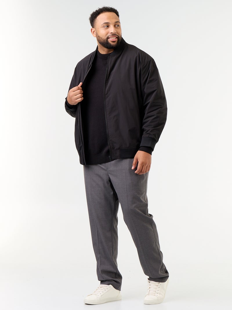Blouson uni avec ouverture zippée Noir - Kiabi