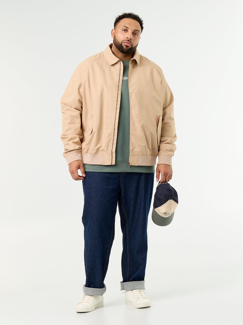Blouson uni court Beige - Kiabi