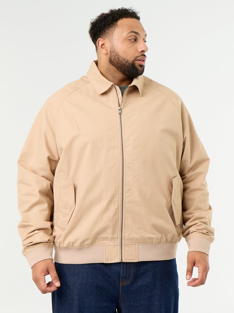 Blouson uni court Beige - Kiabi