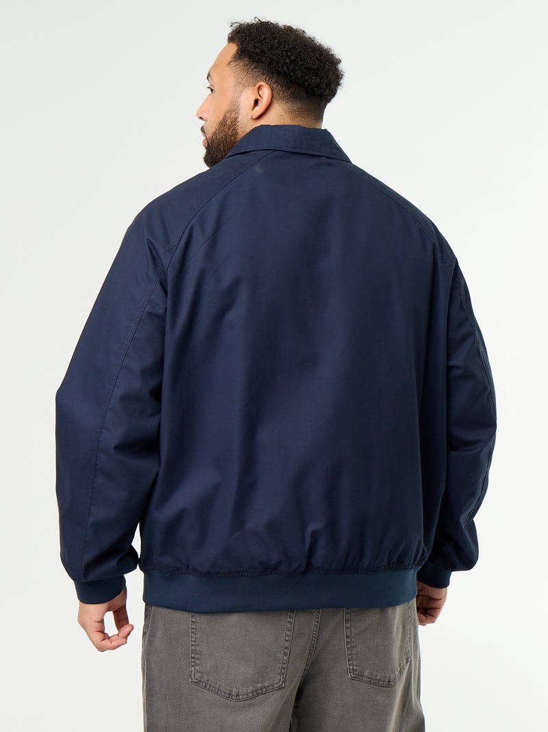 Blouson uni court Bleu - Kiabi