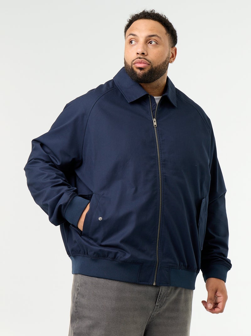 Blouson uni court Bleu - Kiabi