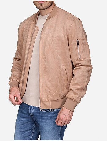Blouson uni en suédine - Frilivin