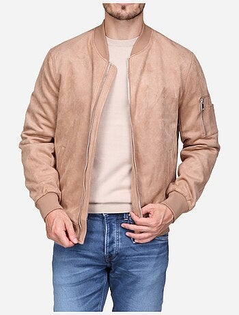Blouson uni en suédine