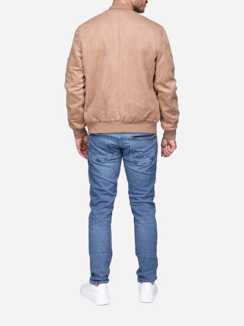 Blouson uni en suédine - Kiabi Blouson uni en suédine - Kiabi