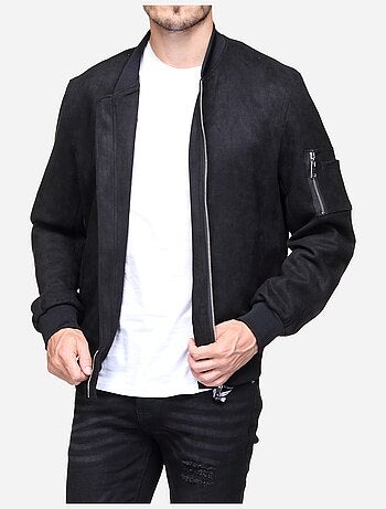 Blouson uni en suédine