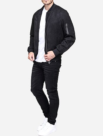 Blouson uni en suédine