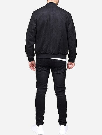 Blouson uni en suédine