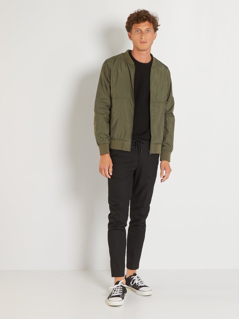Blouson uni léger Kaki - Kiabi