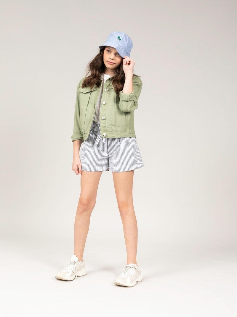 Blouson unie en coton 'Deeluxe' Vert kaki clair - Kiabi
