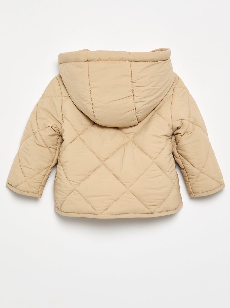Blouson zippé à capuche Beige - Kiabi