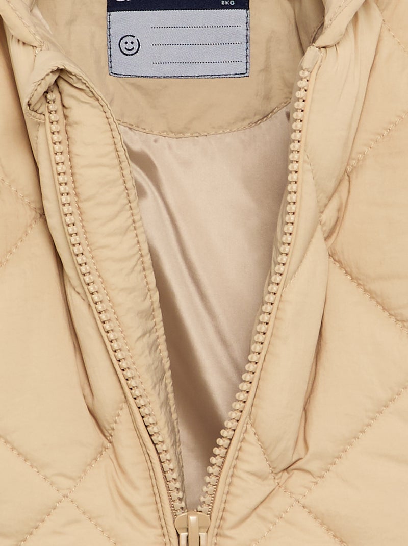 Blouson zippé à capuche Beige - Kiabi