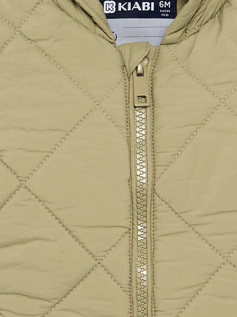 Blouson zippé à capuche Vert - Kiabi