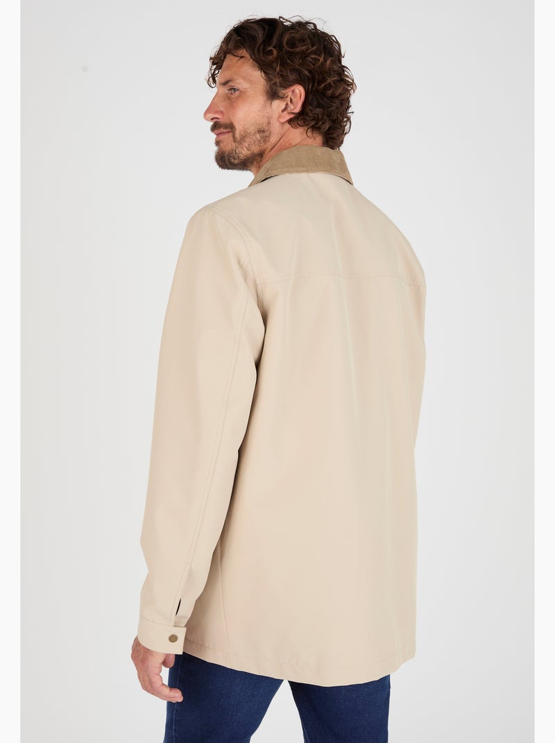 Blouson zippé col velours - Damart Marron - Kiabi