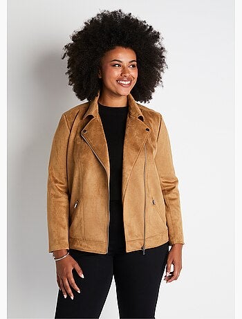 Blouson zippé court tissu suédé - AFIBEL