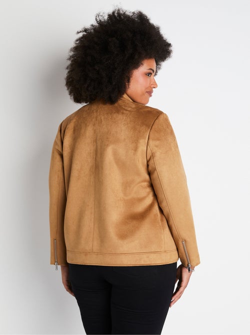 Blouson zippé court tissu suédé - AFIBEL - Kiabi