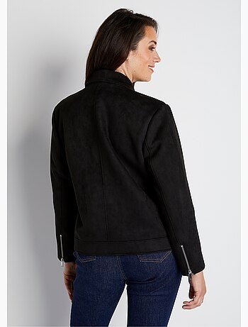Blouson zippé court tissu suédé - AFIBEL
