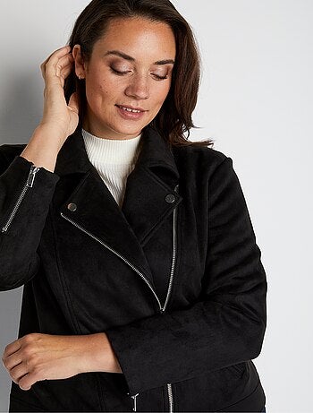 Blouson zippé court tissu suédé - AFIBEL