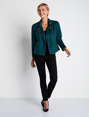 Blouson zippé court tissu suédé - AFIBEL