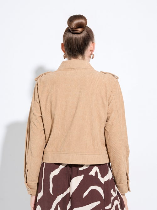 Blouson zippé court velours grosses cotes - AFIBEL - Kiabi