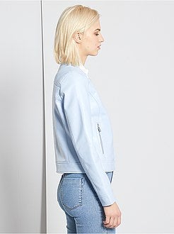 Blouson zippé en simili - Kiabi