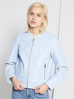 Blouson zippé en simili - Kiabi