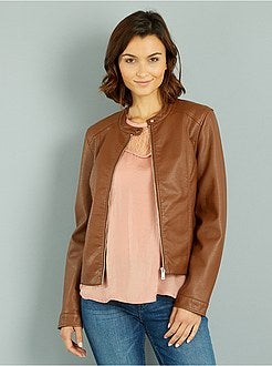 Blouson zippé en simili - Kiabi