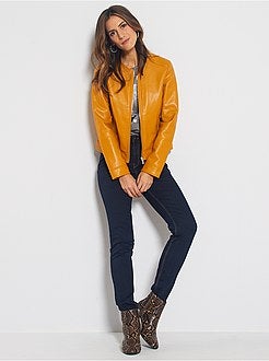 Blouson zippé en simili - Kiabi