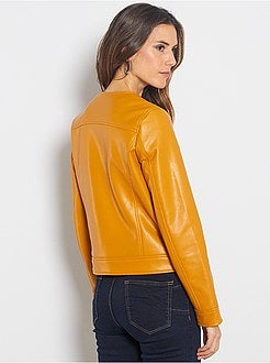Blouson zippé en simili - Kiabi