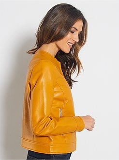 Blouson zippé en simili - Kiabi