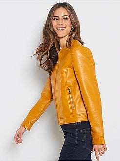 Blouson zippé en simili - Kiabi