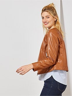 Blouson zippé en simili - Kiabi