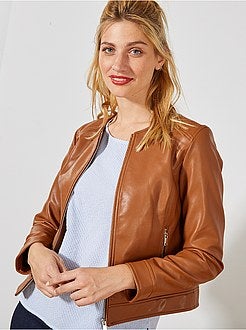 Blouson zippé en simili - Kiabi
