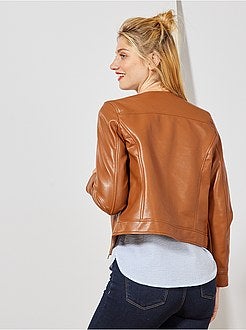 Blouson zippé en simili - Kiabi