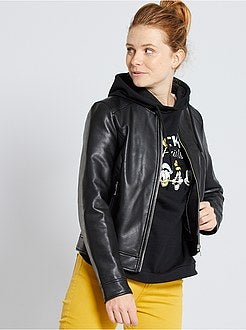 Blouson zippé en simili - Kiabi