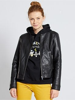 Blouson zippé en simili - Kiabi