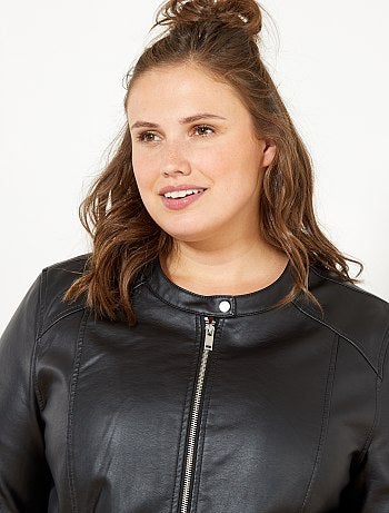 Taille Veste Kiabi Cuir Grande Femme Cuir Blouson Simili Soldes qYfdw4PxP