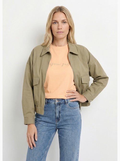 Blouson zippé en toile, taille resserrée - AFIBEL - Kiabi