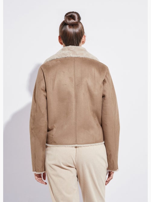 Blouson zippé façon peau lainée - Afibel - Kiabi