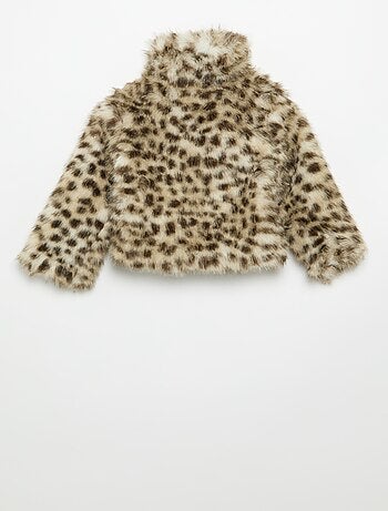 Blouson zippé imitation fourrure
