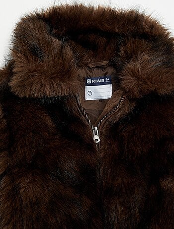 Blouson zippé imitation fourrure