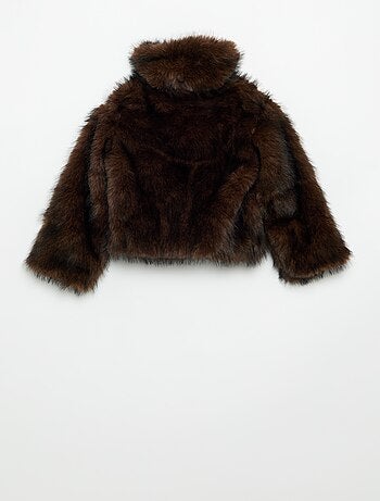 Blouson zippé imitation fourrure