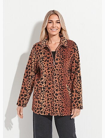 Blouson zippé maille polaire imprimée - Afibel