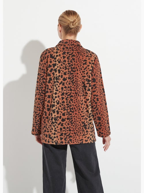 Blouson zippé maille polaire imprimée - Afibel - Kiabi