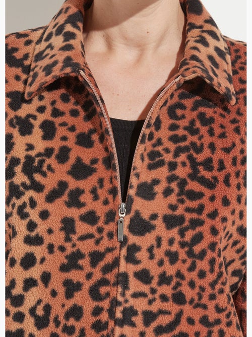 Blouson zippé maille polaire imprimée - Afibel - Kiabi