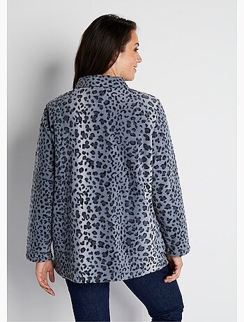 Blouson zippé maille polaire imprimée - Afibel