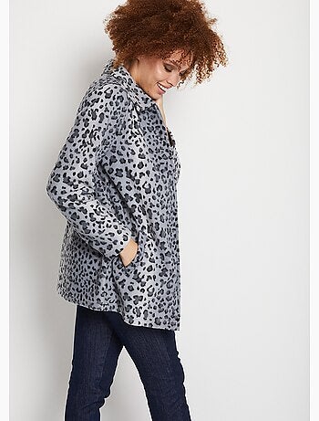 Blouson zippé maille polaire imprimée - Afibel